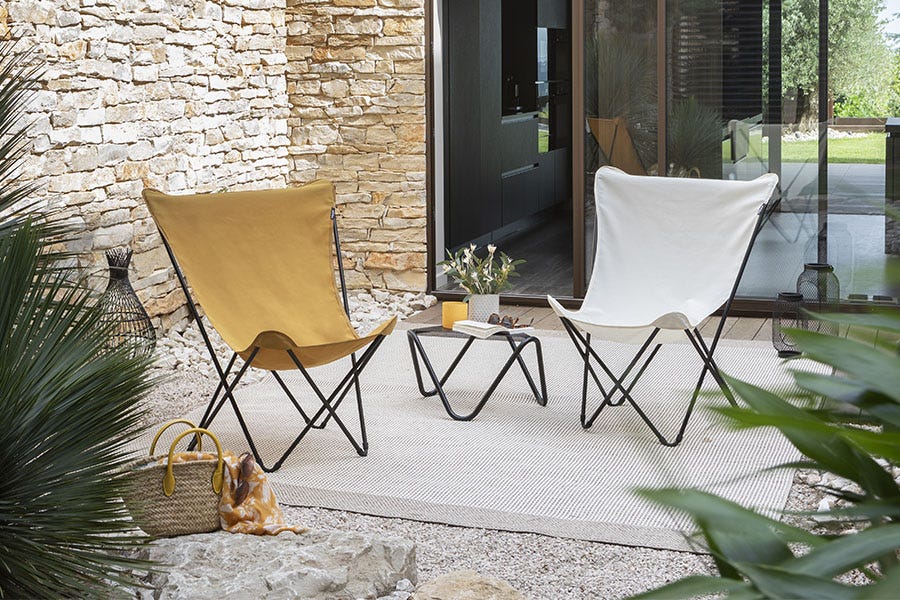 70s and 2000s Decor Inspiration. Pop Up Butterfly Chairs Lafuma Mobilier