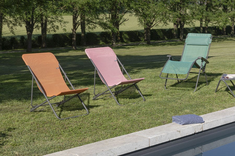 70s and Futurism Decor Trend. Lafuma Mobilier Relax Chairs