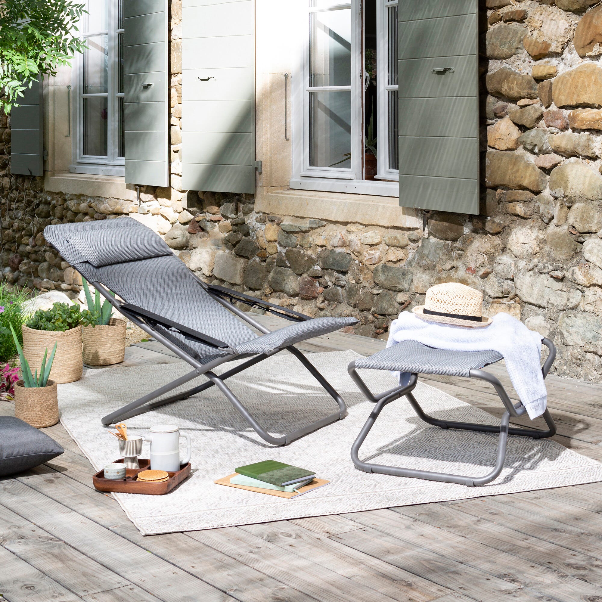 Large bath towel - Littoral - Coton - Grey Embrun